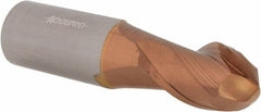 Accupro - 11/16" Diam, 1" LOC, 2 Flute Solid Carbide Ball End Mill - TiCN Finish, Single End, 3" OAL, 3/4" Shank Diam, Spiral Flute - USA Tool & Supply