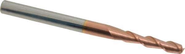 Accupro - 5/32", 3/4" LOC, 3/16" Shank Diam, 2-1/2" OAL, 2 Flute, Solid Carbide Square End Mill - Single End, TiCN Finish, Spiral Flute, 40° Helix, Centercutting, Right Hand Cut, Right Hand Flute - USA Tool & Supply