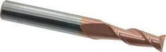 Accupro - 17/64", 3/4" LOC, 5/16" Shank Diam, 2-1/2" OAL, 2 Flute, Solid Carbide Square End Mill - Single End, TiCN Finish, Spiral Flute, 40° Helix, Centercutting, Right Hand Cut, Right Hand Flute - USA Tool & Supply