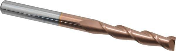 Accupro - 5/16", 1-5/8" LOC, 5/16" Shank Diam, 4" OAL, 2 Flute, Solid Carbide Square End Mill - Single End, TiCN Finish, Spiral Flute, 40° Helix, Centercutting, Right Hand Cut, Right Hand Flute - USA Tool & Supply