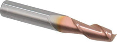 Accupro - 11/32", 7/8" LOC, 3/8" Shank Diam, 2-1/2" OAL, 2 Flute, Solid Carbide Square End Mill - Single End, TiCN Finish, Spiral Flute, 40° Helix, Centercutting, Right Hand Cut, Right Hand Flute - USA Tool & Supply