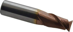 Accupro - 25/64", 5/8" LOC, 7/16" Shank Diam, 2" OAL, 2 Flute, Solid Carbide Square End Mill - Single End, TiCN Finish, Spiral Flute, 40° Helix, Centercutting, Right Hand Cut, Right Hand Flute - USA Tool & Supply