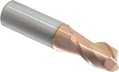 Accupro - 13/32", 5/8" LOC, 7/16" Shank Diam, 2" OAL, 2 Flute, Solid Carbide Square End Mill - Single End, TiCN Finish, Spiral Flute, 40° Helix, Centercutting, Right Hand Cut, Right Hand Flute - USA Tool & Supply
