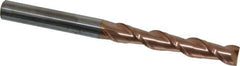 Accupro - 1/2", 3" LOC, 1/2" Shank Diam, 6" OAL, 2 Flute, Solid Carbide Square End Mill - Single End, TiCN Finish, Spiral Flute, 40° Helix, Centercutting, Right Hand Cut, Right Hand Flute - USA Tool & Supply