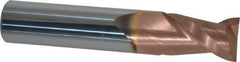 Accupro - 9/16", 7/8" LOC, 9/16" Shank Diam, 3" OAL, 2 Flute, Solid Carbide Square End Mill - Single End, TiCN Finish, Spiral Flute, 40° Helix, Centercutting, Right Hand Cut, Right Hand Flute - USA Tool & Supply