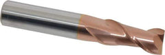 Accupro - 9/16", 1-1/4" LOC, 9/16" Shank Diam, 3-1/2" OAL, 2 Flute, Solid Carbide Square End Mill - Single End, TiCN Finish, Spiral Flute, 40° Helix, Centercutting, Right Hand Cut, Right Hand Flute - USA Tool & Supply