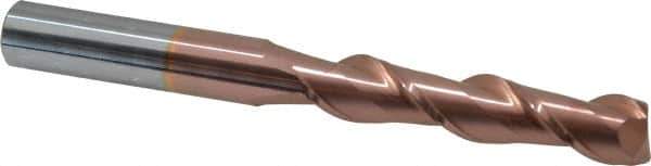 Accupro - 5/8", 3" LOC, 5/8" Shank Diam, 6" OAL, 2 Flute, Solid Carbide Square End Mill - Single End, TiCN Finish, Spiral Flute, 40° Helix, Centercutting, Right Hand Cut, Right Hand Flute - USA Tool & Supply