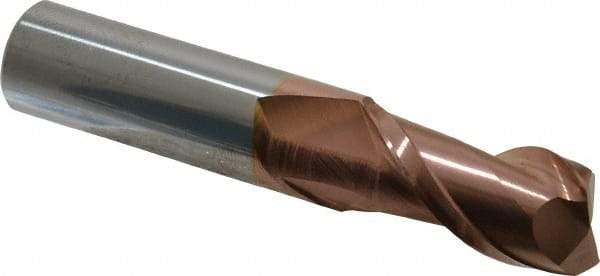 Accupro - 3/4", 1-1/2" LOC, 3/4" Shank Diam, 4" OAL, 2 Flute, Solid Carbide Square End Mill - Single End, TiCN Finish, Spiral Flute, 40° Helix, Centercutting, Right Hand Cut, Right Hand Flute - USA Tool & Supply