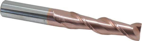 Accupro - 3/4", 3" LOC, 3/4" Shank Diam, 6" OAL, 2 Flute, Solid Carbide Square End Mill - Single End, TiCN Finish, Spiral Flute, 40° Helix, Centercutting, Right Hand Cut, Right Hand Flute - USA Tool & Supply