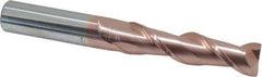 Accupro - 3/4", 3" LOC, 3/4" Shank Diam, 6" OAL, 2 Flute, Solid Carbide Square End Mill - Single End, TiCN Finish, Spiral Flute, 40° Helix, Centercutting, Right Hand Cut, Right Hand Flute - USA Tool & Supply