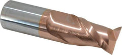 Accupro - 1", 1-3/4" LOC, 1" Shank Diam, 4" OAL, 2 Flute, Solid Carbide Square End Mill - Single End, TiCN Finish, Spiral Flute, 40° Helix, Centercutting, Right Hand Cut, Right Hand Flute - USA Tool & Supply