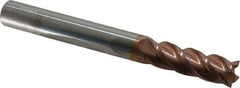 Accupro - 7/16", 1-3/8" LOC, 7/16" Shank Diam, 4" OAL, 4 Flute, Solid Carbide Square End Mill - Single End, TiCN Finish, Spiral Flute, 40° Helix, Centercutting, Right Hand Cut, Right Hand Flute - USA Tool & Supply