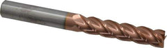 Accupro - 7/16", 2" LOC, 7/16" Shank Diam, 4" OAL, 4 Flute, Solid Carbide Square End Mill - Single End, TiCN Finish, Spiral Flute, 40° Helix, Centercutting, Right Hand Cut, Right Hand Flute - USA Tool & Supply