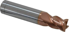 Accupro - 29/64", 5/8" LOC, 1/2" Shank Diam, 2-1/2" OAL, 4 Flute, Solid Carbide Square End Mill - Single End, TiCN Finish, Spiral Flute, 40° Helix, Centercutting, Right Hand Cut, Right Hand Flute - USA Tool & Supply