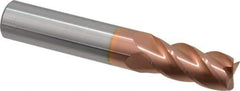 Accupro - 15/32", 1" LOC, 1/2" Shank Diam, 3" OAL, 4 Flute, Solid Carbide Square End Mill - Single End, TiCN Finish, Spiral Flute, 40° Helix, Centercutting, Right Hand Cut, Right Hand Flute - USA Tool & Supply