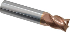 Accupro - 31/64", 5/8" LOC, 1/2" Shank Diam, 2-1/2" OAL, 4 Flute, Solid Carbide Square End Mill - Single End, TiCN Finish, Spiral Flute, 40° Helix, Centercutting, Right Hand Cut, Right Hand Flute - USA Tool & Supply
