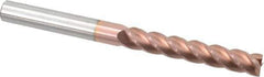 Accupro - 1/2", 3" LOC, 1/2" Shank Diam, 6" OAL, 4 Flute, Solid Carbide Square End Mill - Single End, TiCN Finish, Spiral Flute, 40° Helix, Centercutting, Right Hand Cut, Right Hand Flute - USA Tool & Supply