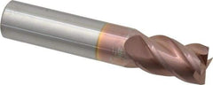 Accupro - 9/16", 7/8" LOC, 9/16" Shank Diam, 3" OAL, 4 Flute, Solid Carbide Square End Mill - Single End, TiCN Finish, Spiral Flute, 40° Helix, Centercutting, Right Hand Cut, Right Hand Flute - USA Tool & Supply