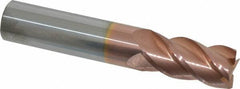 Accupro - 5/8", 1-1/4" LOC, 5/8" Shank Diam, 3-1/2" OAL, 4 Flute, Solid Carbide Square End Mill - Single End, TiCN Finish, Spiral Flute, 40° Helix, Centercutting, Right Hand Cut, Right Hand Flute - USA Tool & Supply