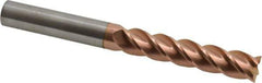 Accupro - 5/8", 3" LOC, 5/8" Shank Diam, 6" OAL, 4 Flute, Solid Carbide Square End Mill - Single End, TiCN Finish, Spiral Flute, 40° Helix, Centercutting, Right Hand Cut, Right Hand Flute - USA Tool & Supply