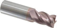 Accupro - 11/16", 1" LOC, 3/4" Shank Diam, 3" OAL, 4 Flute, Solid Carbide Square End Mill - Single End, TiCN Finish, Spiral Flute, 40° Helix, Centercutting, Right Hand Cut, Right Hand Flute - USA Tool & Supply