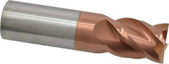 Accupro - 3/4", 1" LOC, 3/4" Shank Diam, 3" OAL, 4 Flute, Solid Carbide Square End Mill - Single End, TiCN Finish, Spiral Flute, 40° Helix, Centercutting, Right Hand Cut, Right Hand Flute - USA Tool & Supply