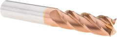Accupro - 3/4", 2-1/4" LOC, 3/4" Shank Diam, 5" OAL, 4 Flute, Solid Carbide Square End Mill - Single End, TiCN Finish, Spiral Flute, 40° Helix, Centercutting, Right Hand Cut, Right Hand Flute - USA Tool & Supply