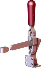 De-Sta-Co - 499 Lb Holding Capacity, Vertical Handle, Manual Hold Down Toggle Clamp - 57° Handle Movement, 90° Bar Opening, Solid Bar, Flanged Base, Carbon Steel - USA Tool & Supply