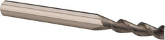 Accupro - 1/2", 1-1/2" LOC, 1/2" Shank Diam, 4" OAL, 2 Flute, Solid Carbide Square End Mill - Single End, Uncoated, Spiral Flute, 45° Helix, Centercutting, Right Hand Cut, Right Hand Flute - USA Tool & Supply