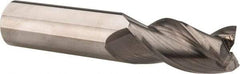 Accupro - 1", 2" LOC, 1" Shank Diam, 5" OAL, 3 Flute, Solid Carbide Square End Mill - Single End, Uncoated, Spiral Flute, 37° Helix, Centercutting, Right Hand Cut, Right Hand Flute - USA Tool & Supply