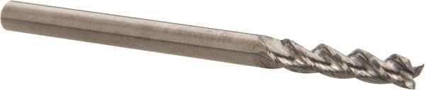 Accupro - 1/2", 3-1/4" LOC, 1/2" Shank Diam, 6" OAL, 3 Flute, Solid Carbide Square End Mill - Single End, Uncoated, Spiral Flute, 37° Helix, Centercutting, Right Hand Cut, Right Hand Flute - USA Tool & Supply