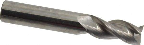 Accupro - 7/16", 1" LOC, 7/16" Shank Diam, 2-3/4" OAL, 3 Flute, Solid Carbide Square End Mill - Single End, Uncoated, Spiral Flute, 37° Helix, Centercutting, Right Hand Cut, Right Hand Flute - USA Tool & Supply