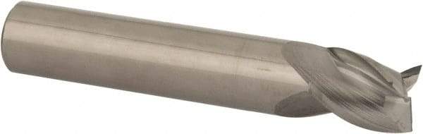Accupro - 5/8", 3/4" LOC, 5/8" Shank Diam, 3-1/2" OAL, 3 Flute, Solid Carbide Square End Mill - Single End, Uncoated, Spiral Flute, 37° Helix, Centercutting, Right Hand Cut, Right Hand Flute - USA Tool & Supply