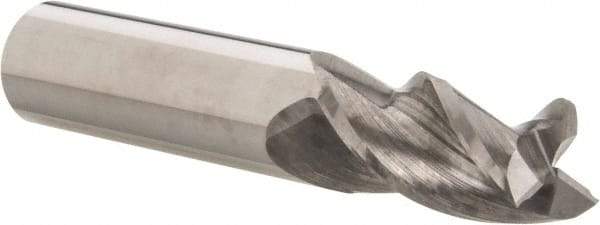 Accupro - 5/8", 1-1/4" LOC, 5/8" Shank Diam, 3-1/2" OAL, 3 Flute, Solid Carbide Square End Mill - Single End, Uncoated, Spiral Flute, 37° Helix, Centercutting, Right Hand Cut, Right Hand Flute - USA Tool & Supply