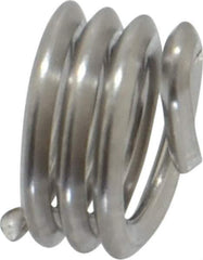 Recoil - 1/4-20 UNC, 1/4" OAL, Free Running Helical Insert - 3-3/8 Free Coils, Tanged, Stainless Steel, Bright Finish, 1D Insert Length - Exact Industrial Supply