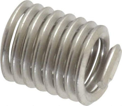 Recoil - 1/4-20 UNC, 1/2" OAL, Free Running Helical Insert - 8 Free Coils, Tanged, Stainless Steel, Bright Finish, 2D Insert Length - Exact Industrial Supply