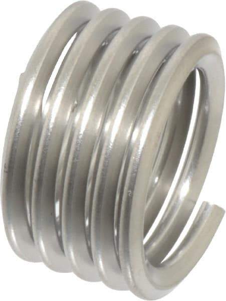 Recoil - 1/2-13 UNC, 1/2" OAL, Free Running Helical Insert - 4-7/8 Free Coils, Tanged, Stainless Steel, Bright Finish, 1D Insert Length - USA Tool & Supply