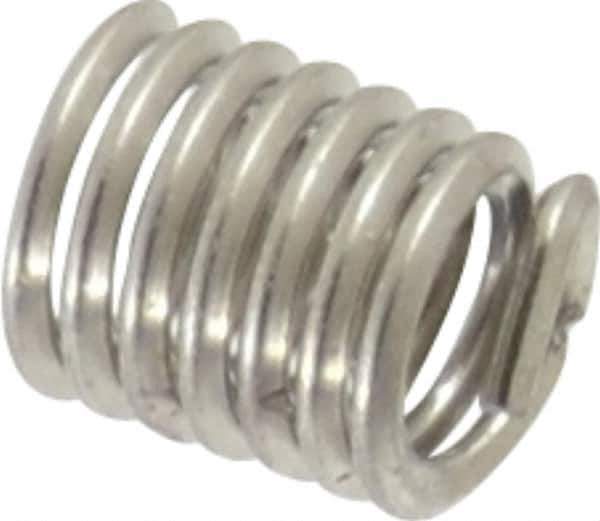 Recoil - #4-40 UNC, 0.224" OAL, Free Running Helical Insert - 6-3/4 Free Coils, Tanged, Stainless Steel, Bright Finish, 2D Insert Length - Exact Industrial Supply