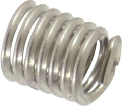 Recoil - #4-40 UNC, 0.224" OAL, Free Running Helical Insert - 6-3/4 Free Coils, Tanged, Stainless Steel, Bright Finish, 2D Insert Length - Exact Industrial Supply