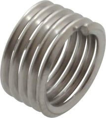 Recoil - 1/4-28 UNF, 1/4" OAL, Free Running Helical Insert - 5 Free Coils, Tanged, Stainless Steel, Bright Finish, 1D Insert Length - USA Tool & Supply