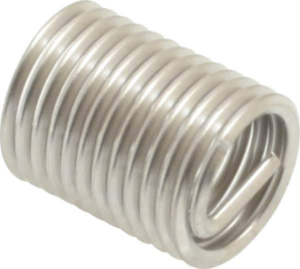 Recoil - 5/16-24 UNF, 5/8" OAL, Free Running Helical Insert - 12-1/4 Free Coils, Tanged, Stainless Steel, Bright Finish, 2D Insert Length - Exact Industrial Supply