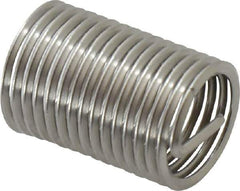 Recoil - 7/16-20 UNF, 7/8" OAL, Free Running Helical Insert - 14-5/8 Free Coils, Tanged, Stainless Steel, Bright Finish, 2D Insert Length - USA Tool & Supply