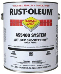 Rust-Oleum - 1 Gal Kit Gloss Silver Gray Antislip Epoxy - 40 to 60 Sq Ft/Gal Coverage, <250 g/L VOC Content - USA Tool & Supply