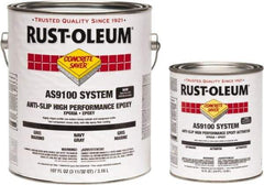 Rust-Oleum - 1 Gal Kit Gloss Navy Gray Antislip Epoxy - 40 to 60 Sq Ft/Gal Coverage, <250 g/L VOC Content - USA Tool & Supply