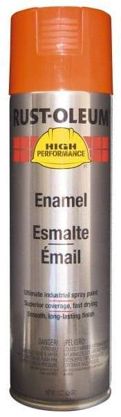 Rust-Oleum - Equipment Orange, 15 oz Net Fill, Gloss, Enamel Spray Paint - 14 Sq Ft per Can, 20 oz Container, Use on Rust Proof Paint - USA Tool & Supply