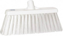 Vikan - 12" Heavy Duty Synthetic Push Broom - 4" Bristle Length, Plastic Block, European Threaded Handle Connection - USA Tool & Supply