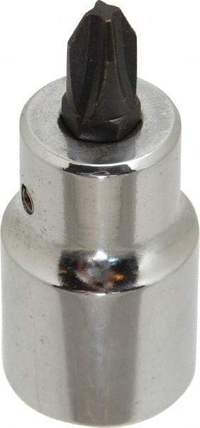 Proto - 1/2" Drive, #3 Point, Phillips Screwdriver Socket - 2-5/32" OAL - USA Tool & Supply