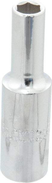 Proto - 3/8", 1/2" Drive, Deep Hand Socket - 6 Points, 3-1/4" OAL, Chrome Finish - USA Tool & Supply