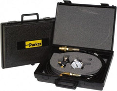 Parker - Accumulator Charging & Gauge Assembly - Includes 3,000 psi Gage, Charging Assembly, Gas Bleeder Valve, Charging Hose and Carrying Case, Use with Hydraulic Accumulators - USA Tool & Supply