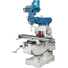 Summit - 10" Table Width x 50" Table Length, Electronic Variable Speed Control, 3 Phase Knee Milling Machine - R8 Spindle Taper, 3 hp - USA Tool & Supply